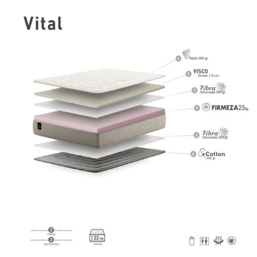 Colchón viscoelastica vital21